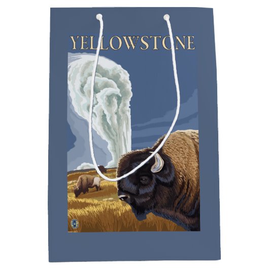 YellowstoneBison met ouderwets getrouw Medium Cadeauzakje (Voorkant)