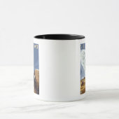 YellowstoneBison met ouderwets getrouw Mok (Midden)