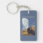 YellowstoneBison met ouderwets getrouw Sleutelhanger (Voorkant)