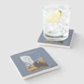 YellowstoneBison met ouderwets getrouw Stenen Onderzetter (Zijkant)