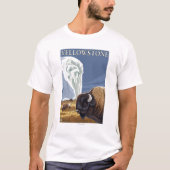 YellowstoneBison met ouderwets getrouw T-shirt (Voorkant)