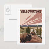 YellowstoneBison Scene Briefkaart (Voorkant / Achterkant)