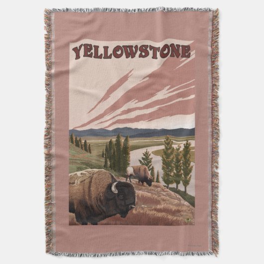 YellowstoneBison Scene Deken (Voorkant Verticaal)