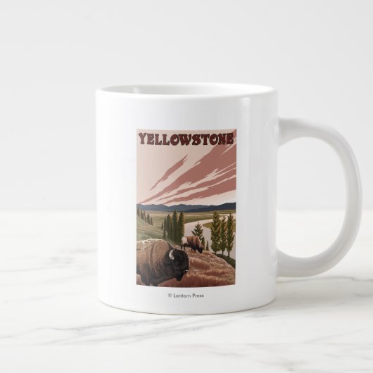 YellowstoneBison Scene Grote Koffiekop (Rechts)