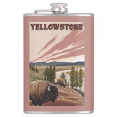 YellowstoneBison Scene Heupfles (Voorkant)