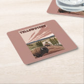 YellowstoneBison Scene Kartonnen Onderzetters (Schuin)