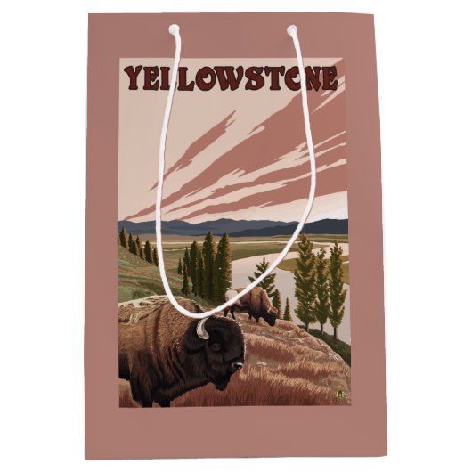 YellowstoneBison Scene Medium Cadeauzakje (Voorkant)