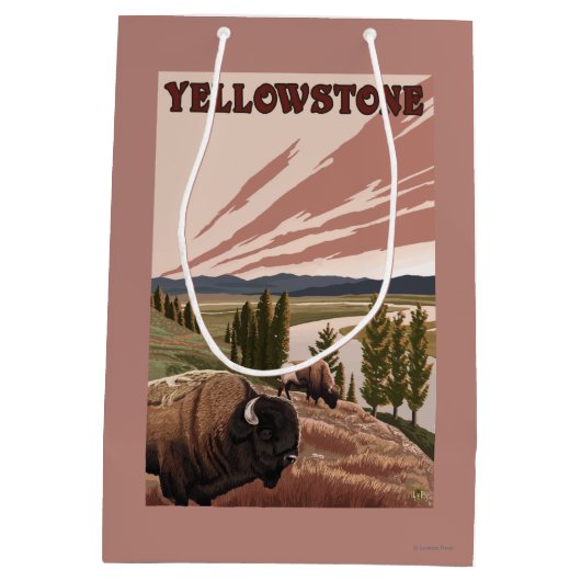 YellowstoneBison Scene Medium Cadeauzakje (Achterkant)