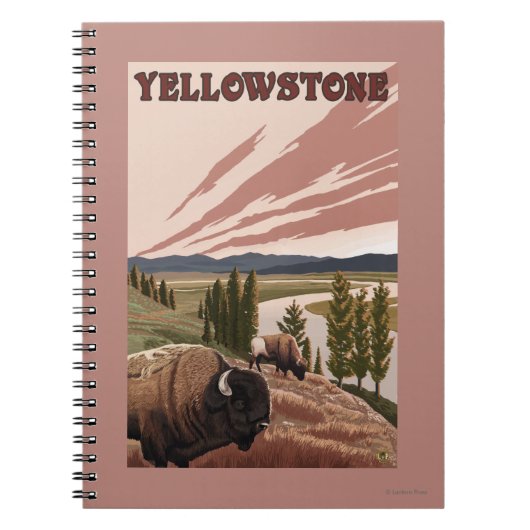 YellowstoneBison Scene Notitieboek (Voorkant)