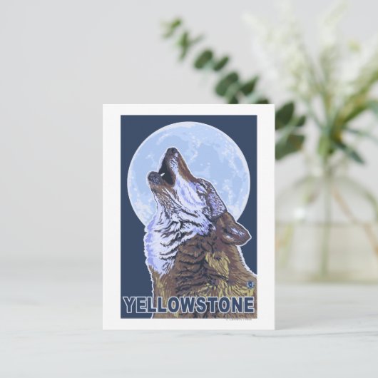 YellowstoneHowling Wolf Briefkaart (Staand voorkant)