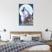 YellowstoneHowling Wolf Canvas Afdruk (Insitu (Slaapkamer))