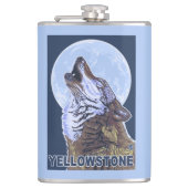 YellowstoneHowling Wolf Heupfles (Voorkant)