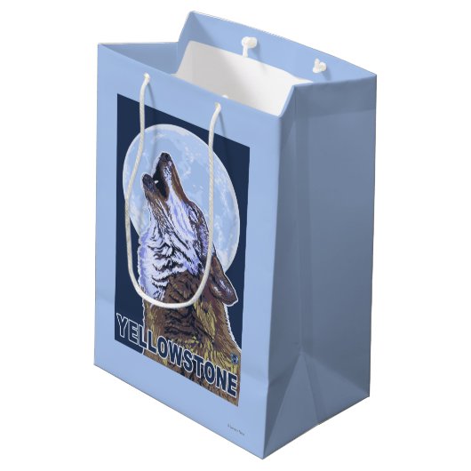 YellowstoneHowling Wolf Medium Cadeauzakje (Achterkant Gekanteld)