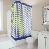 Yelow en Blue Floral Shower Curtain Douchegordijn (In situ)