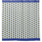 Yelow en Blue Floral Shower Curtain Douchegordijn (Voorkant)