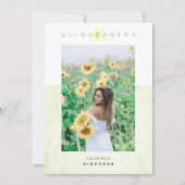 Yelow Marble Effect Romantic Photo Quinceañerank Kaart (Voorkant)