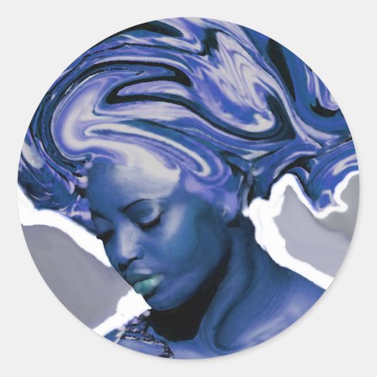 YEMAYA OKUTE VAN LIZ LOZ RONDE STICKER (Voorkant)
