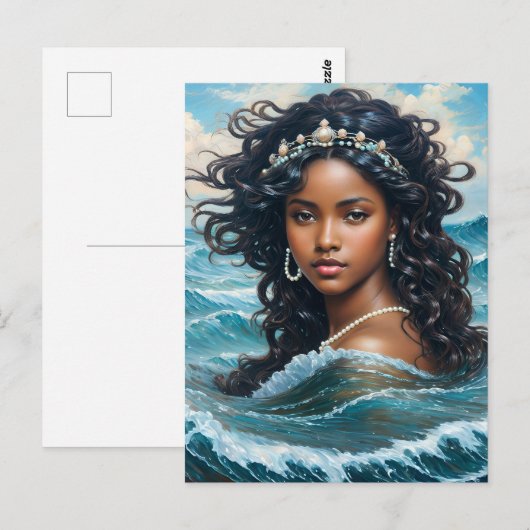 Yemaya Orisha Watergodin Ocean Art Briefkaart (Voorkant / Achterkant)