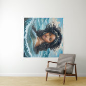 Yemaya Orisha Zwart Vrouw Prinses Kunst Wandkleed (In Situ (horizontaal))