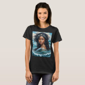 Yemaya Orisha Zwarte Vrouw Godin Kunst T-shirt (Voorkant volledig)