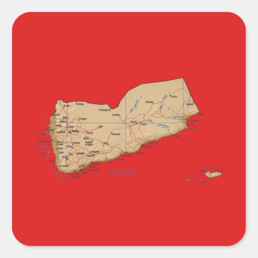 Yemen Kaart Sticker (Voorkant)
