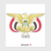 Yemen National Emblem Patriotic Sticker (Vel)