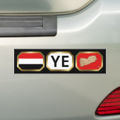 Yemen Vlag Landkaart Code Bumpersticker (Op auto)