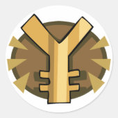 Yen-valutastickers Ronde Sticker (Voorkant)