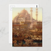 Yeni Cami moskee en Eminö nü bazaar - ISTANBUL Briefkaart (Voorkant / Achterkant)