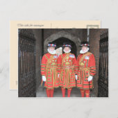 Yeoman-strijders of -beefeaters bij het kasteel va briefkaart (Voorkant / Achterkant)