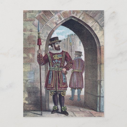 Yeoman Warder in de Tower of London Briefkaart (Voorkant)
