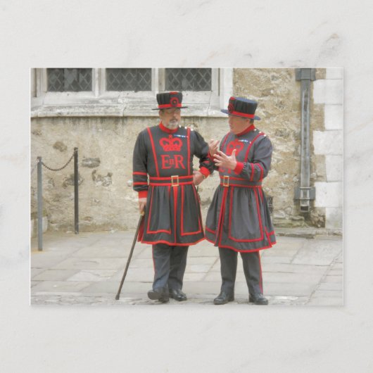 Yeoman Warders in traditionele winterkleding Briefkaart (Voorkant)