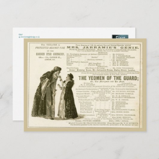 Yeomen van de Guard Cast Briefkaart (Voorkant / Achterkant)