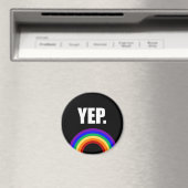 "Yep" Gay Pride regenboogmagneet Magneet (Insitu (Vaatwasser))