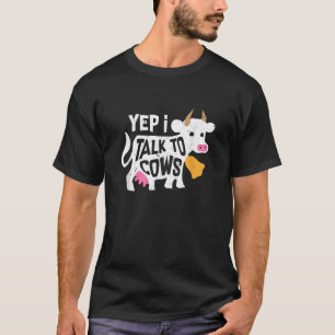 Yep ik praat met Koe Grappige Koe Dier Schattigee T-shirt