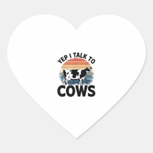 Yep ik praat met Koeien Grappige  melkveehouder Ko Hart Sticker