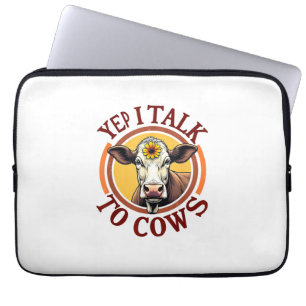 Yep ik praat met Koeien Grappige melkveehouder Ko Laptop Sleeve