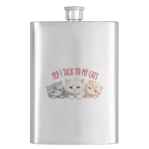 Yep, ik praat met mijn katten - Schattig trio katt Flacon