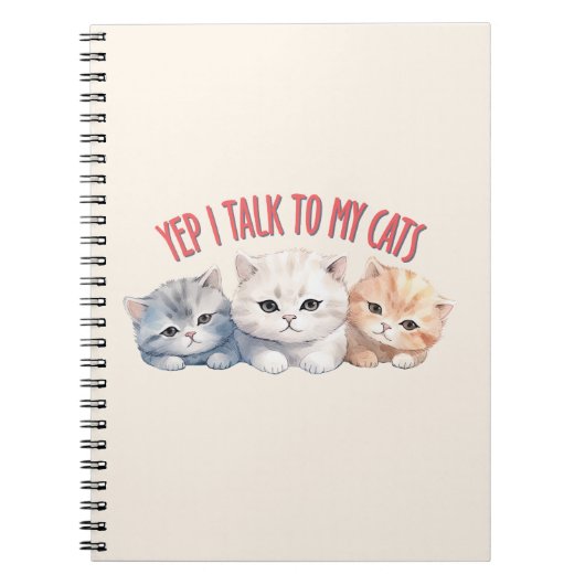Yep, ik praat met mijn katten - Schattig trio katt Notitieboek (Voorkant)