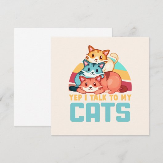 Yep, ik praat met mijn katten-Schattige trio cat d (Voorkant / Achterkant)