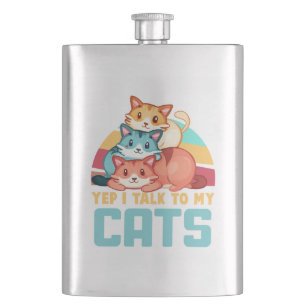Yep, ik praat met mijn katten-Schattige trio cat d Flacon