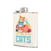 Yep, ik praat met mijn katten-Schattige trio cat d Heupfles (Links)