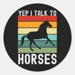 Yep ik praat met paarden boer dier paardrijden ronde sticker