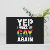 Yep Ik werd wakker Gay weer Pride Rainbow Queer Ga Kaart (Staand voorkant)