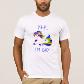 Yep Im Gay Rainbow Unicorn LGBT Shirt (Voorkant)
