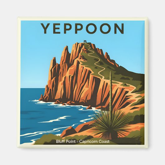 Yeppoon Queensland Australië Oude Reisposter Magneet (Voorkant)