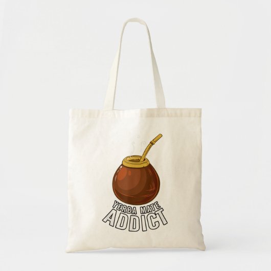 Yerba Mate Addict, Gourd en Bombilla Tote Bag (Voorkant)