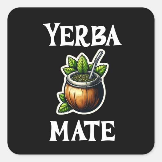 Yerba Mate Vierkante Sticker (Voorkant)