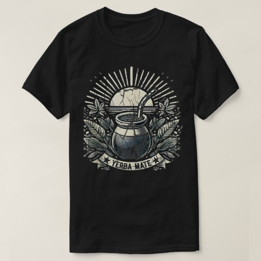 Yerbaholic Yerba Mate Argentina Theedrinker Hippie T-shirt (Design voorkant)