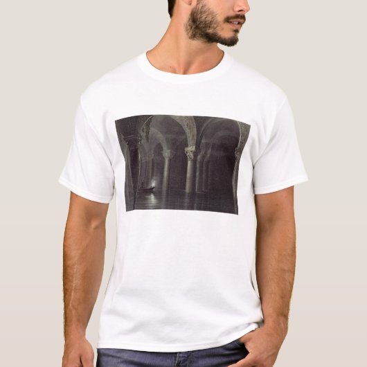 Yere Batan Serai (de Cisterns) Istanbul, gegraveer T-shirt (Voorkant)